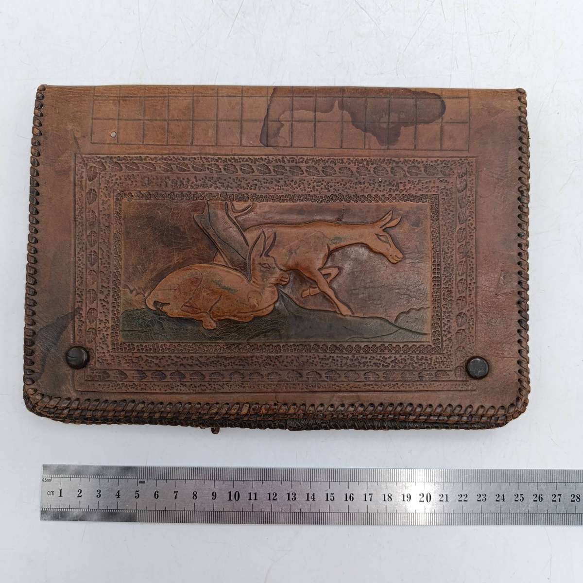 Vintage handmade leather purse