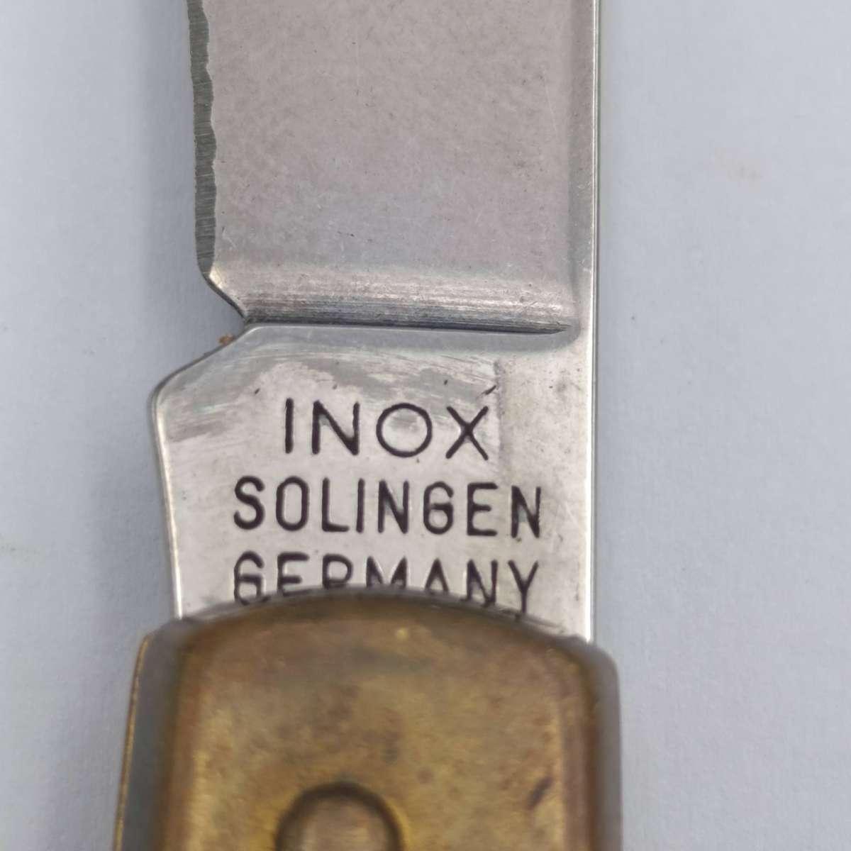 Inox Solingen vintage pocket knife with wooden handle
