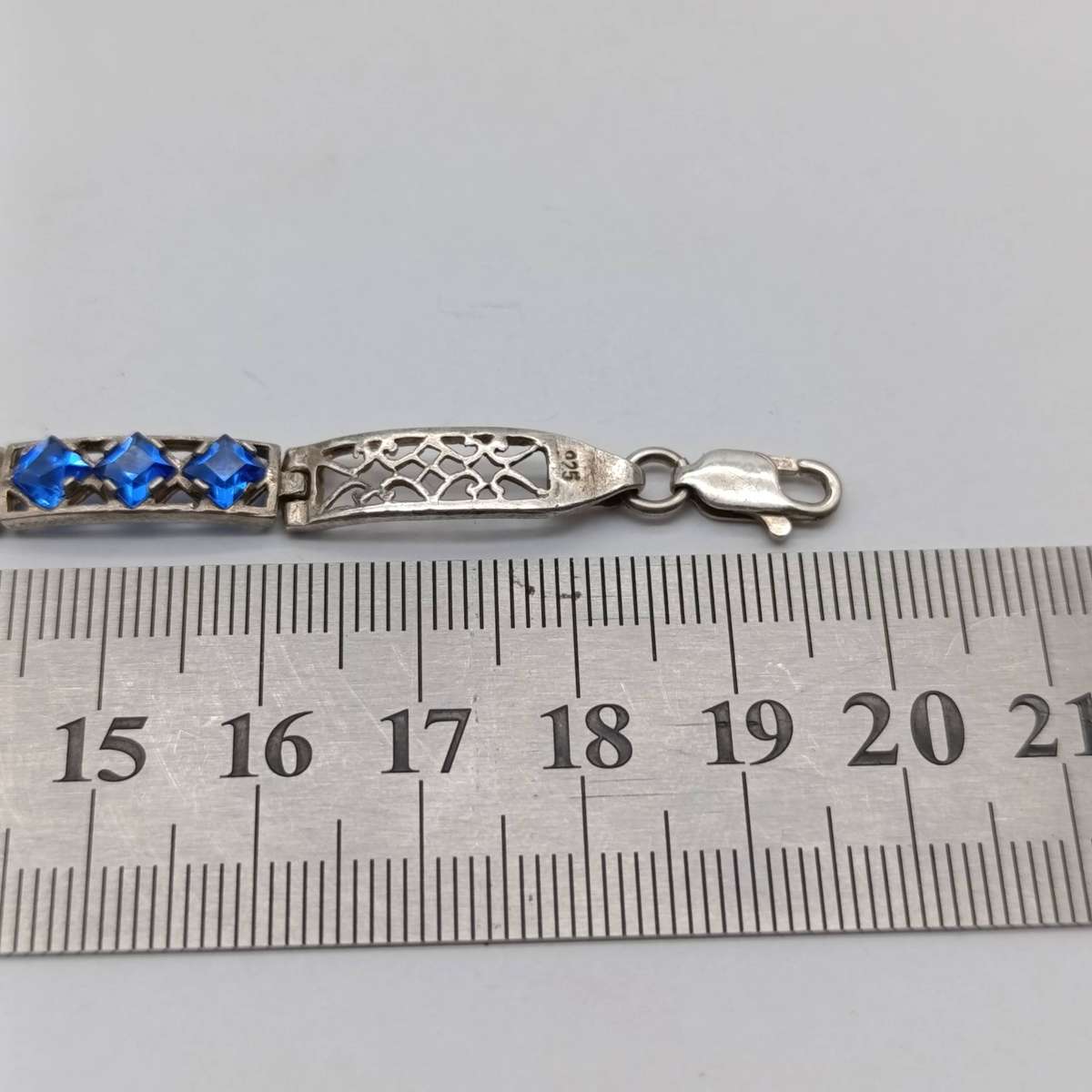 Sterling Silver Deniz 925 bracelet with blue stones