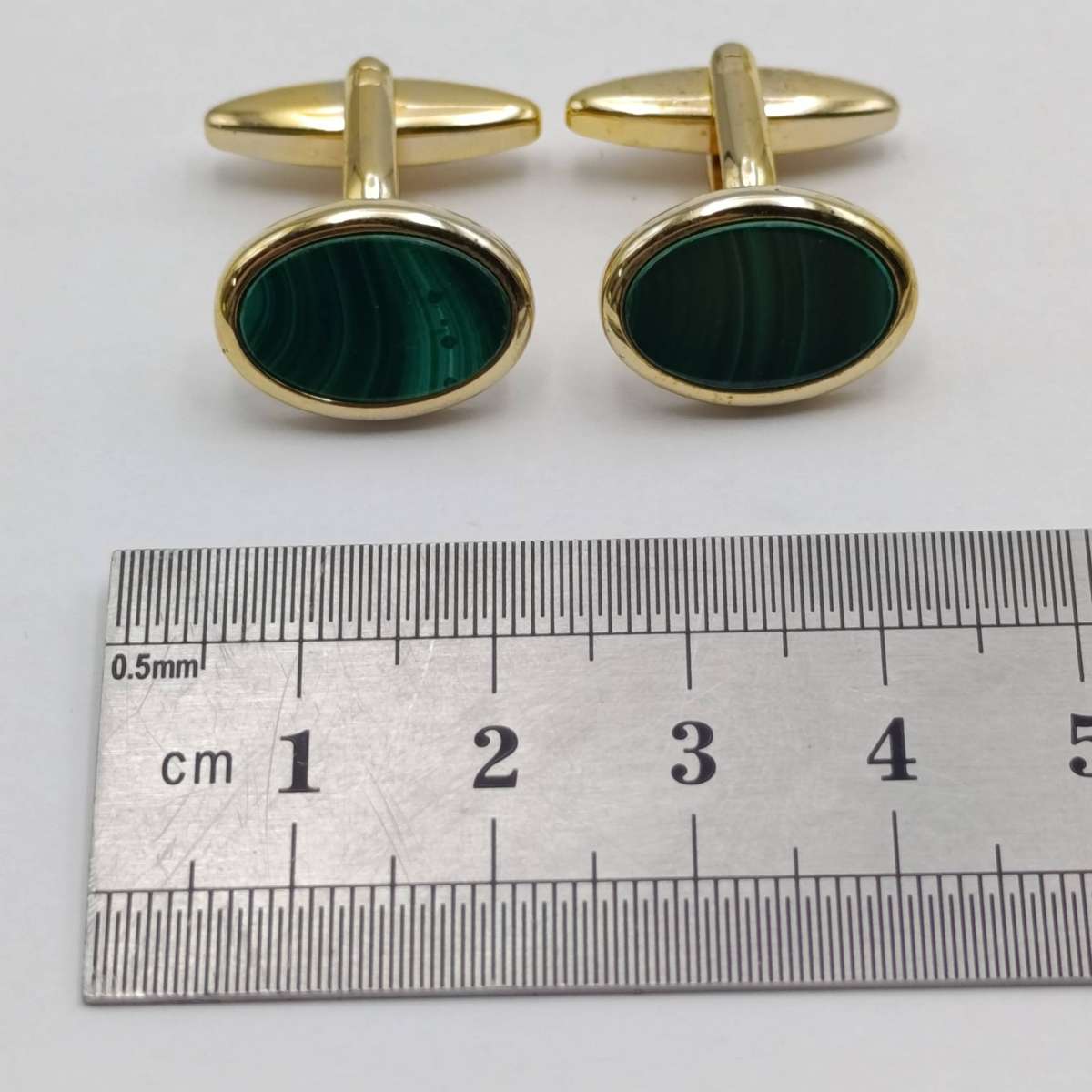 Pair of vintage Malechite cufflinks