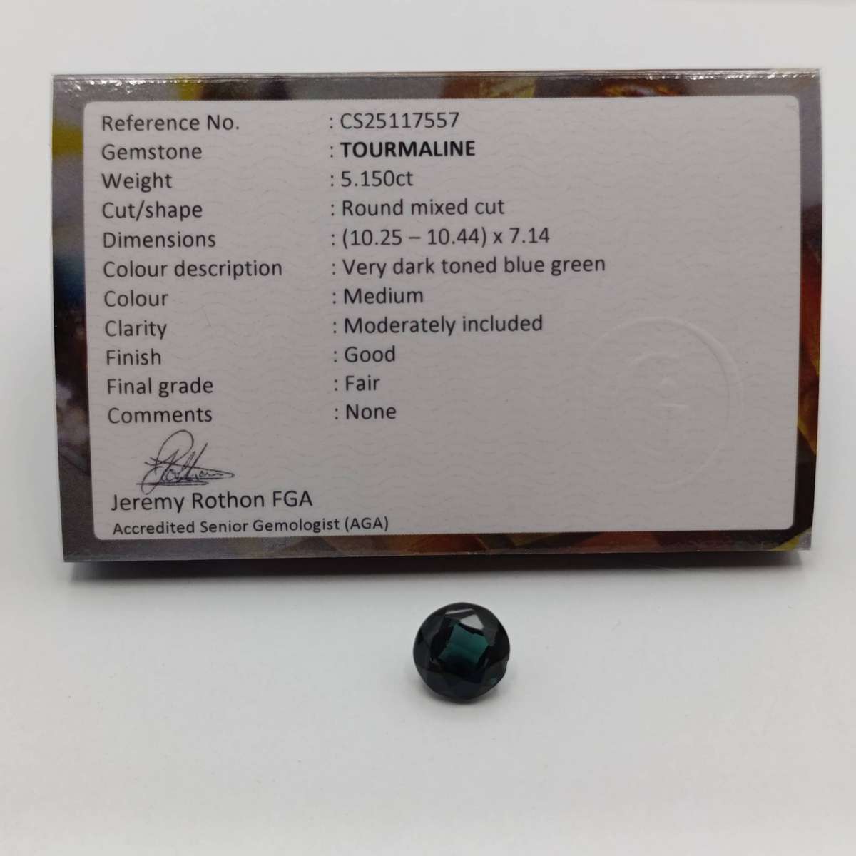 Round Mixed Tourmaline of 5,150ct with GEMLAB certificate