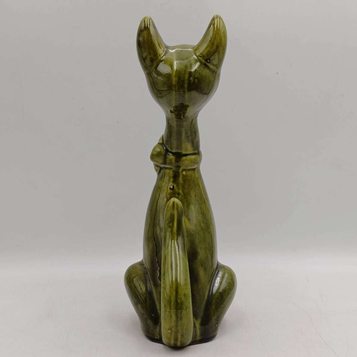 Vintage Green ceramic cat figurine - Height 34cm - Looks Lucia-ware