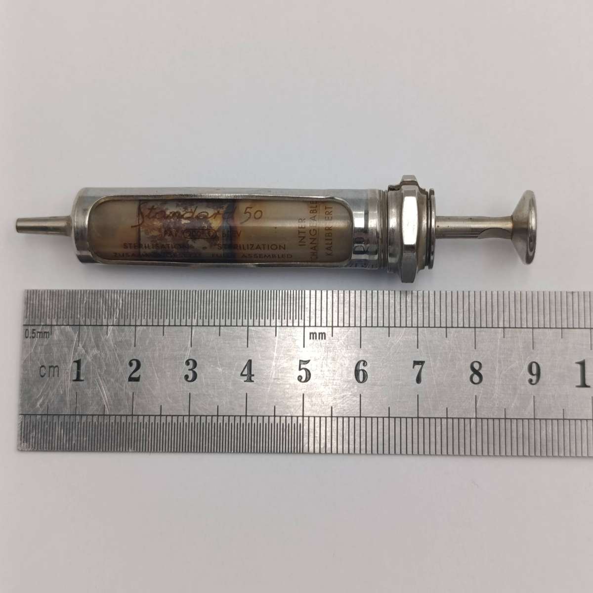 Injection Syringe and Needle kit in stainless holder