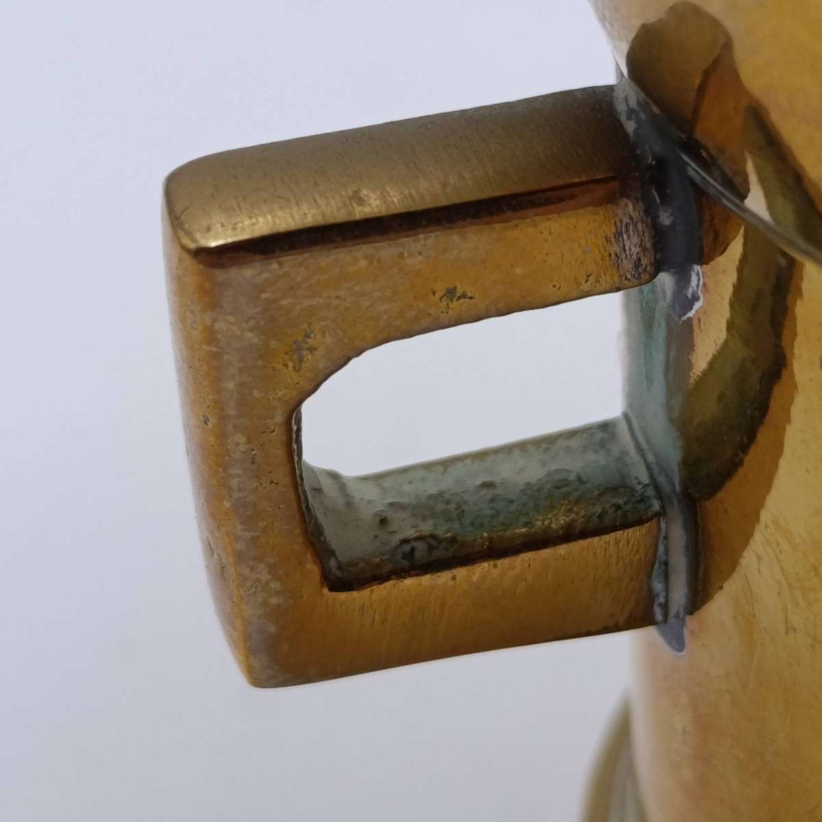 Vintage small solid brass mortar and pestle - Height 6.5cm