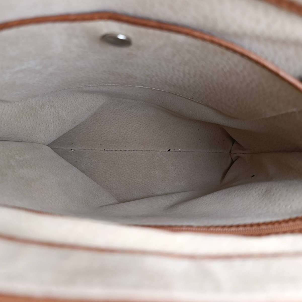 Genuine Ostrich leather handbag. Used only once. Light brown colour