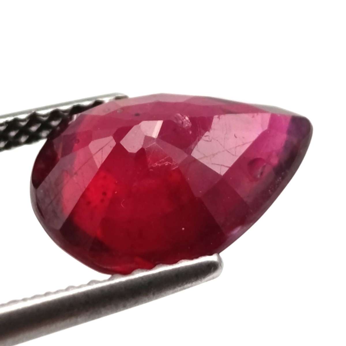 Natural Ruby pear facet cut 3.42 carat 10.9 x 8.4 mm gemstone