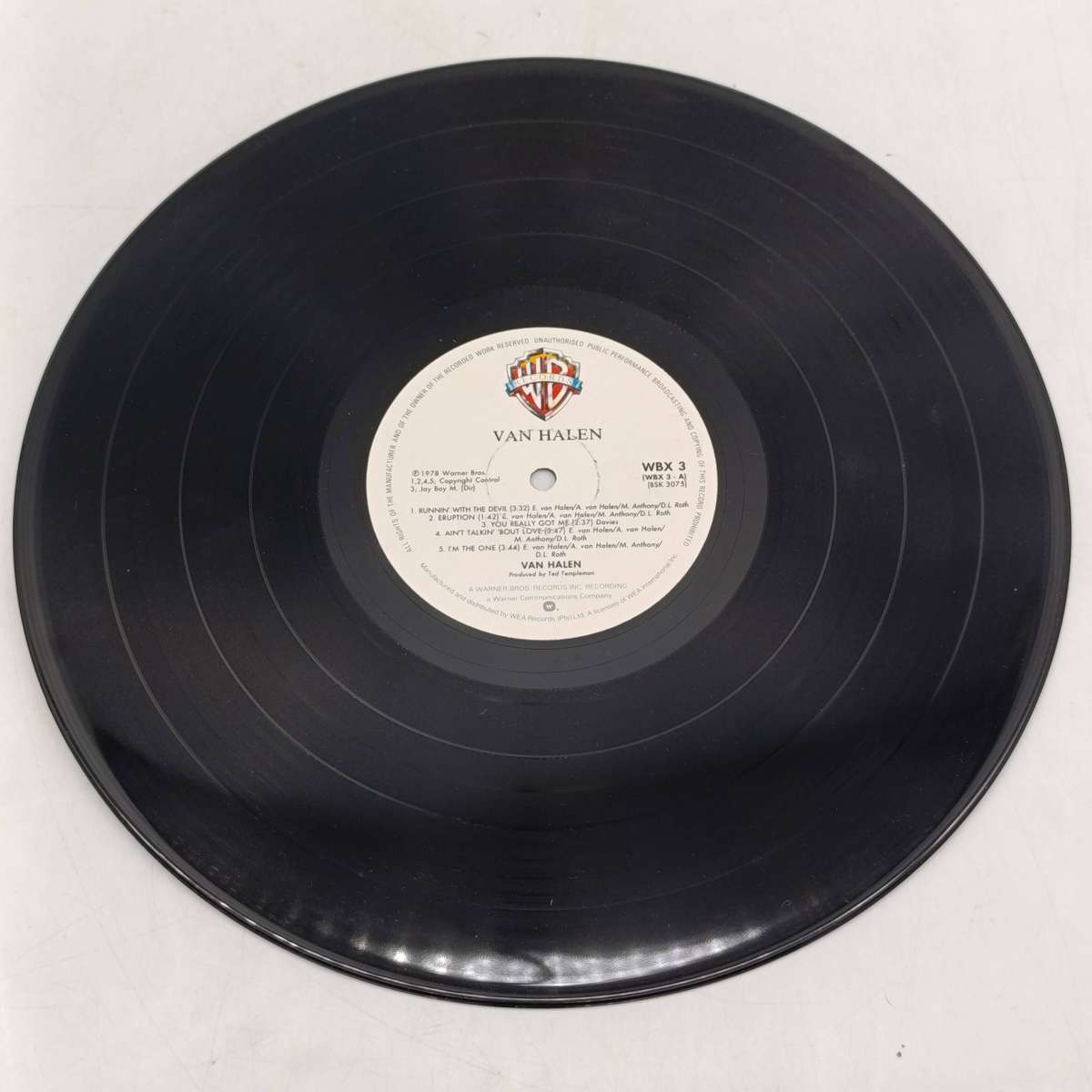 Original Van Halen LP vinyl record - Interpak WBX3