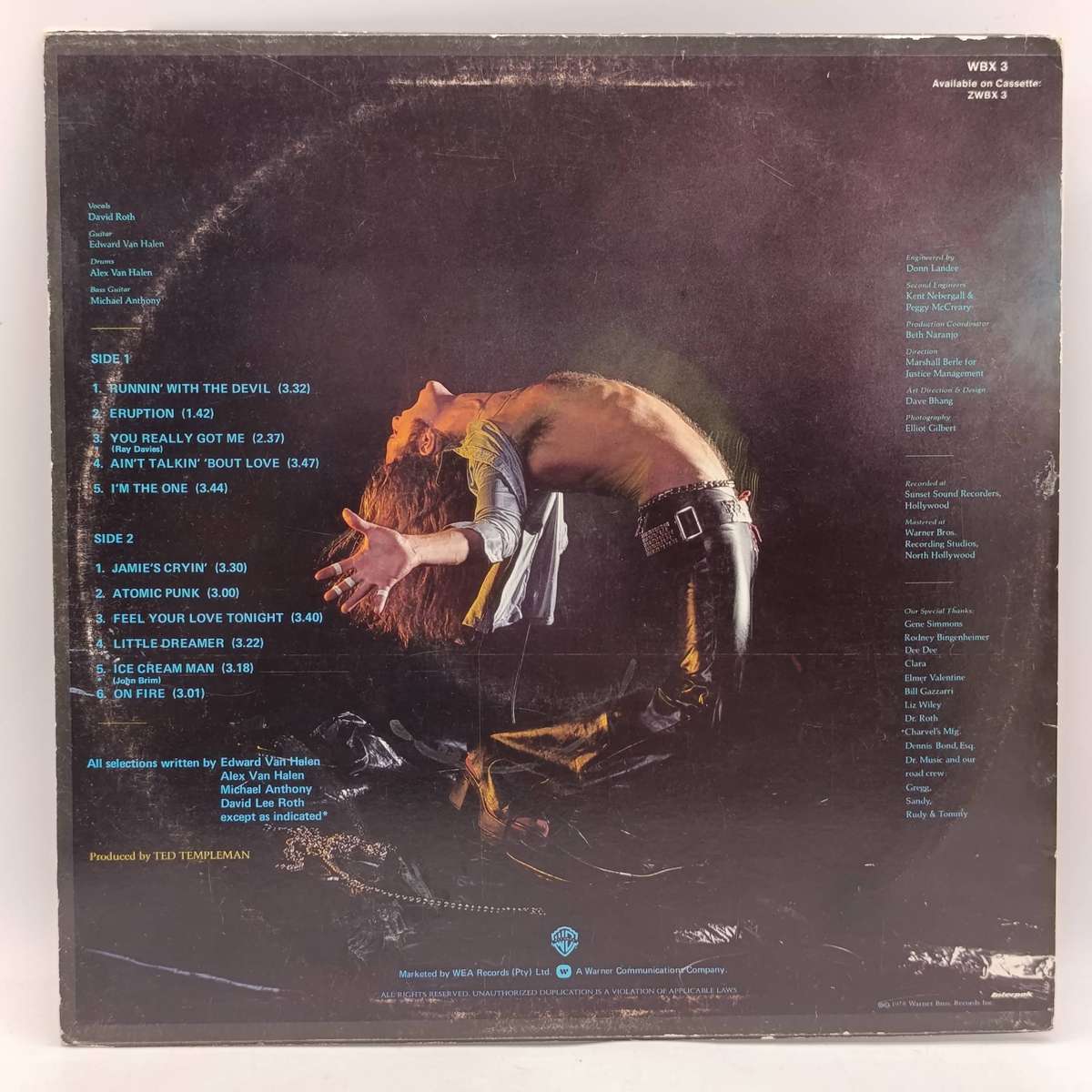 Original Van Halen LP vinyl record - Interpak WBX3