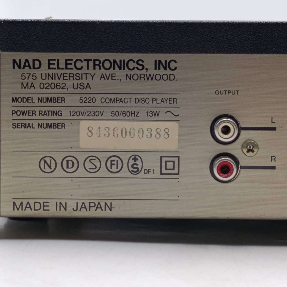 NAD 5220 compact disc player - secondhand, working, 13W, serial 8436000388