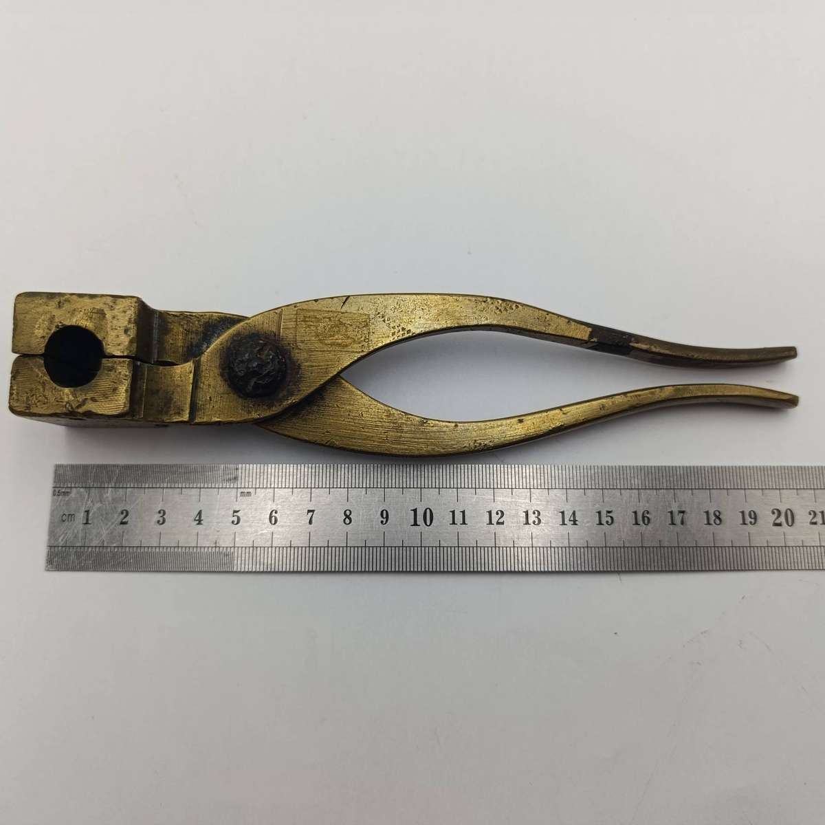 Antique brass bullet mold 14mm x 33mm for reloading and crafts