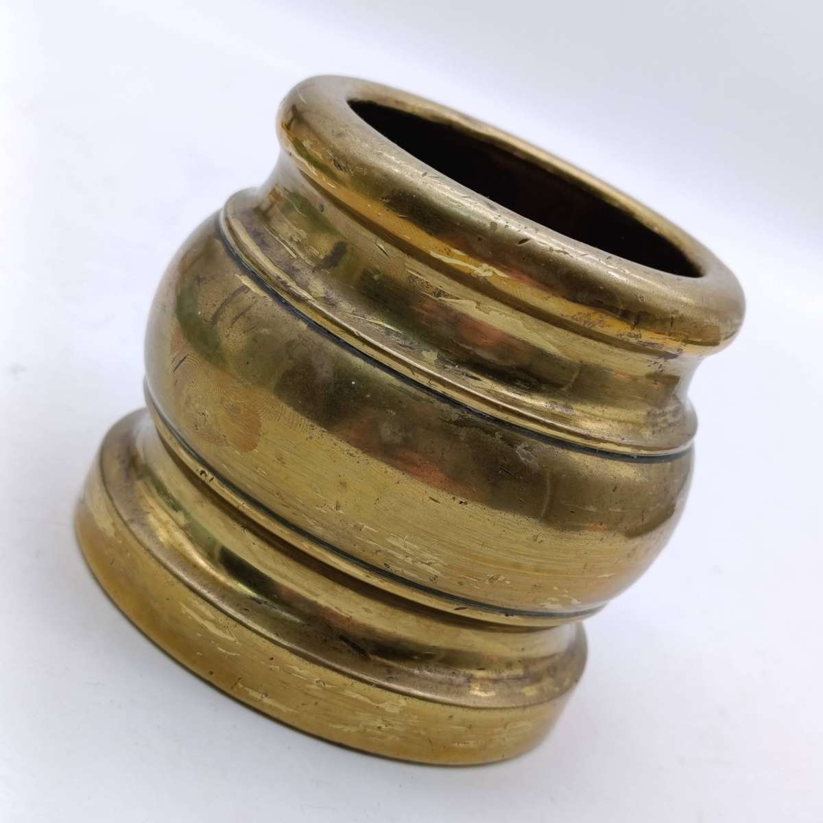 Antique No.5 GG solid brass mortar and pestle
