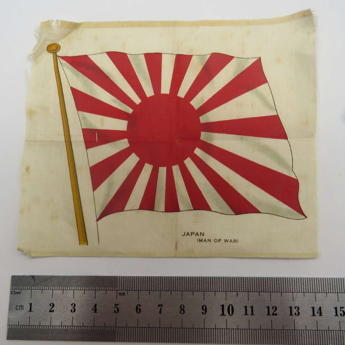 Japan Man of war Vintage flag on silk