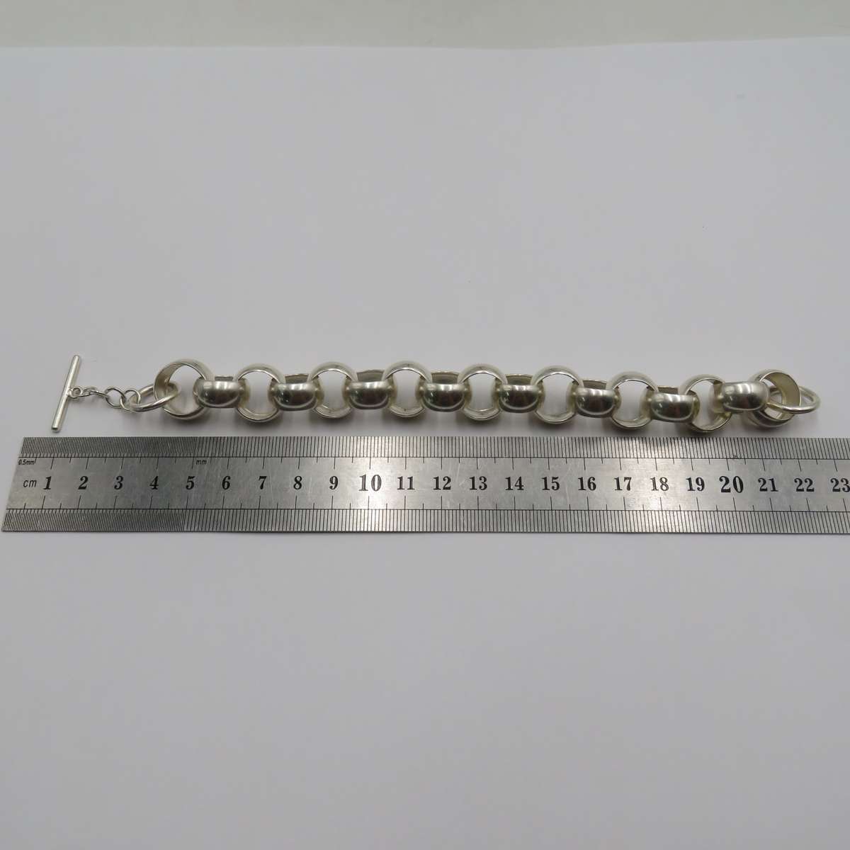 Chunky Belcher chain sterling silver bracelet - weighs 42,6 grams