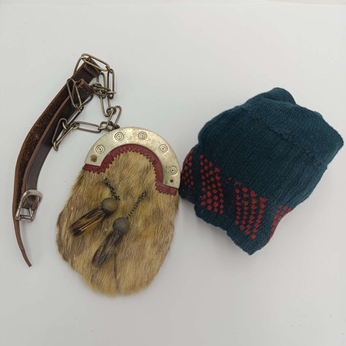 Vintage Kilt Sporran  plus pair of Scottish socks