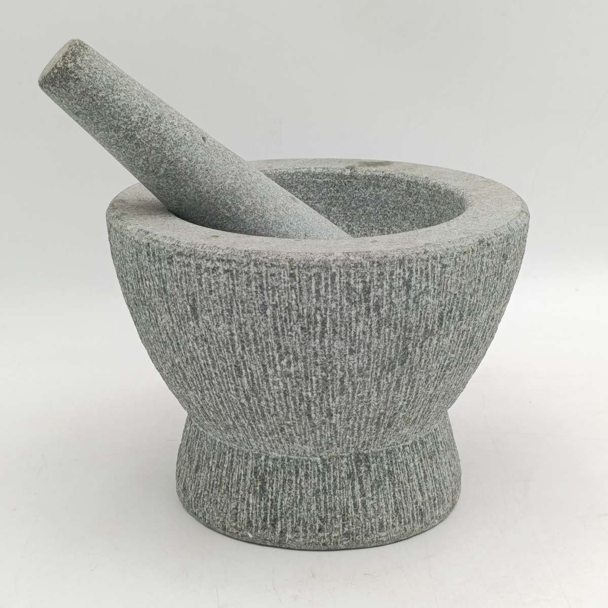 Vintage hand crafted stone mortar and pestle