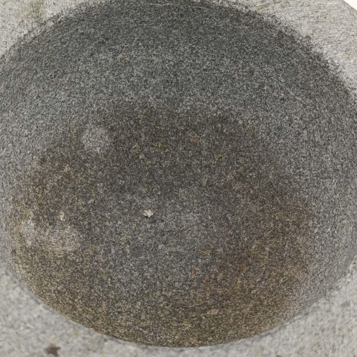 Vintage hand crafted stone mortar and pestle