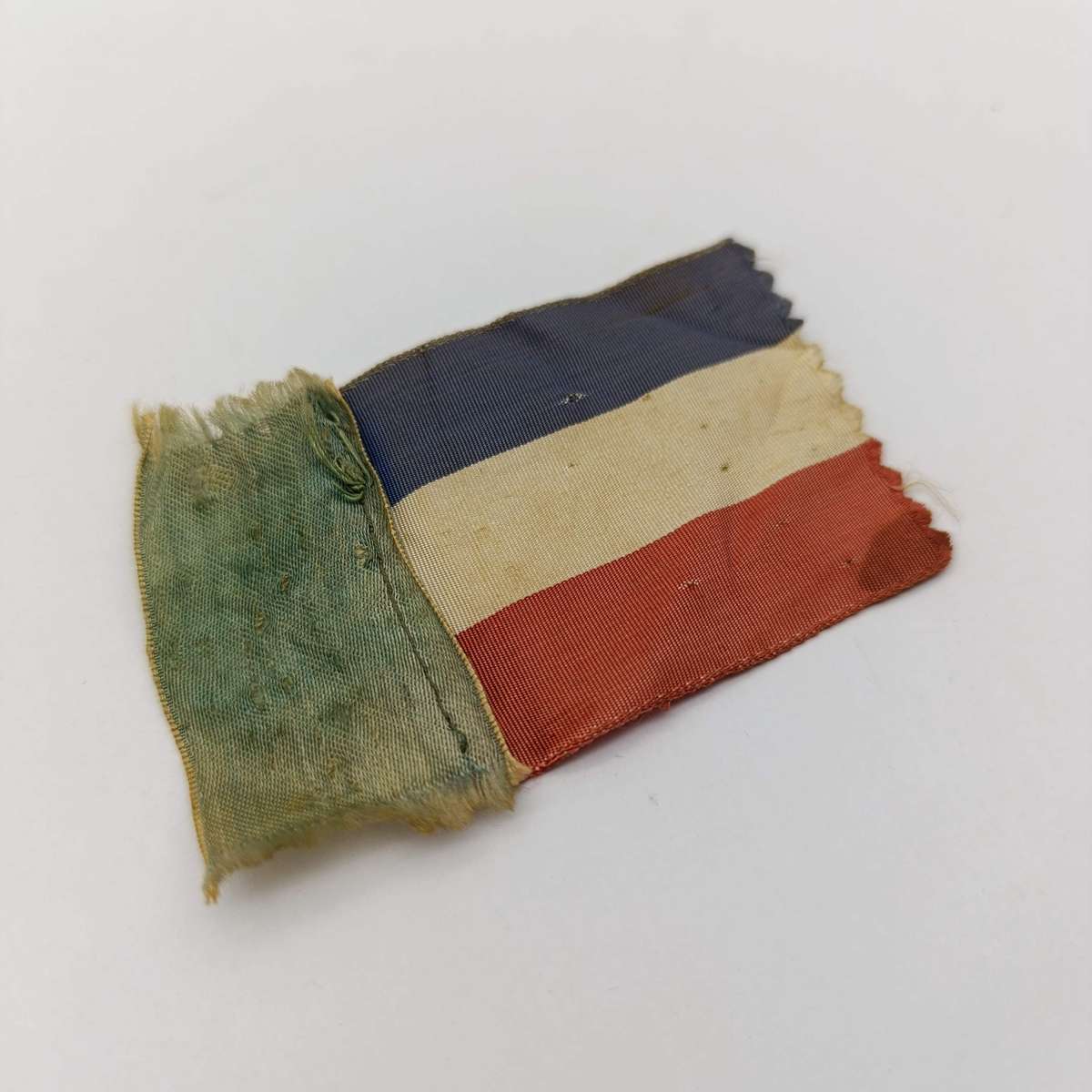 Antique Transvaal vierkleur mini ribbon flag - probably used at funeral or inauguration