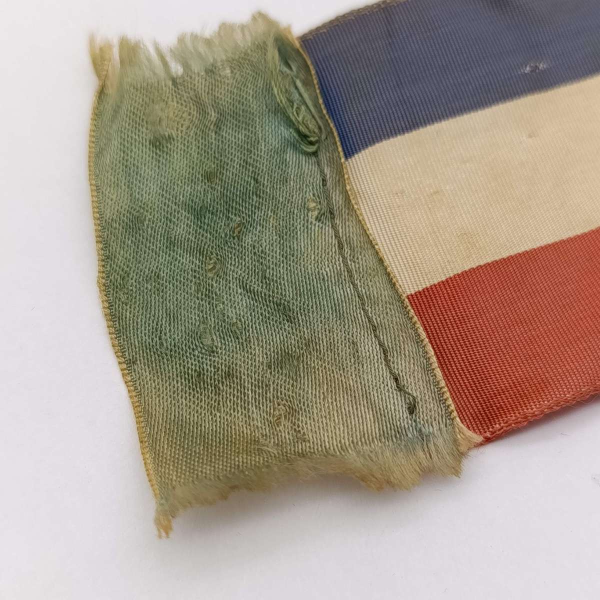 Antique Transvaal vierkleur mini ribbon flag - probably used at funeral or inauguration