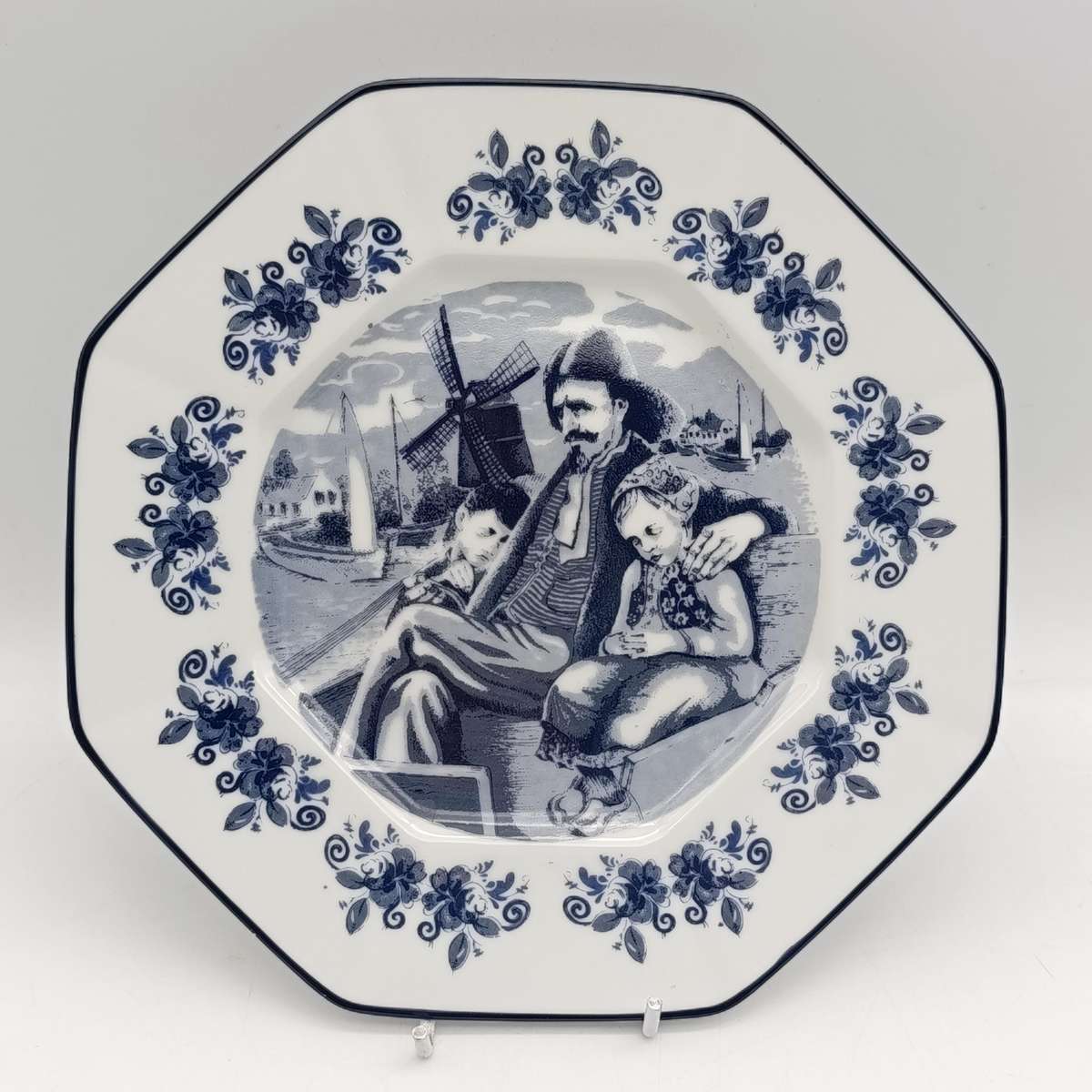 Vintage Delft The Fisherman porcelain plate