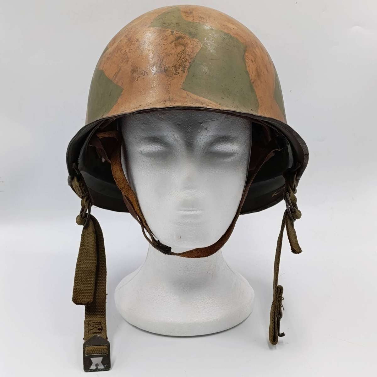 SADF Staaldak helmet - with inner - custom camo paint job 