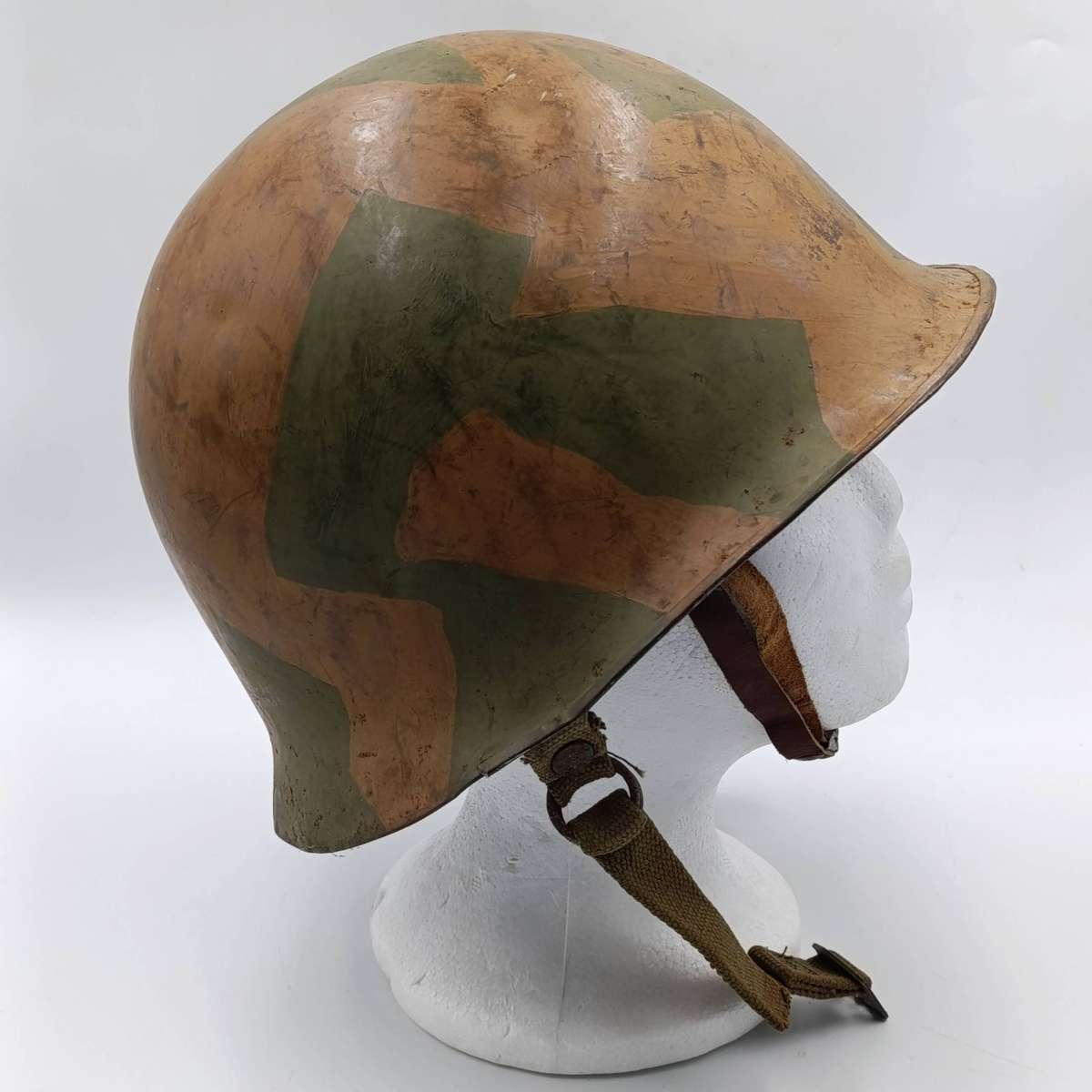 SADF Staaldak helmet - with inner - custom camo paint job 