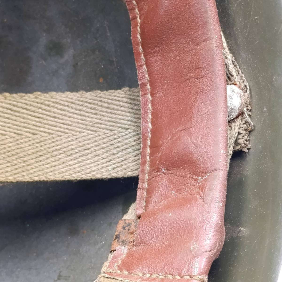 SADF Staaldak helmet - with inner - custom camo paint job 