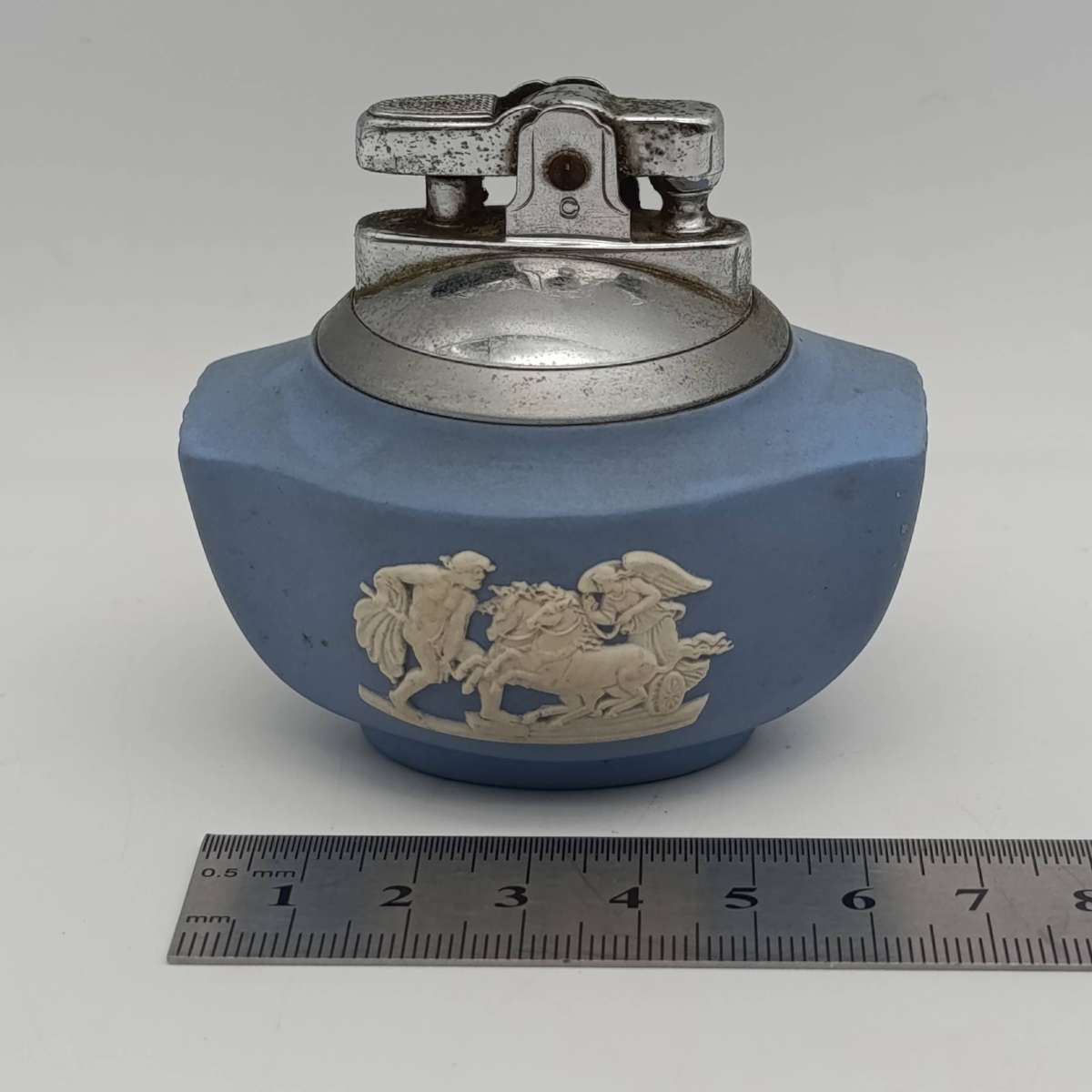 Vintage Ronson table lighter with Wedgewood base