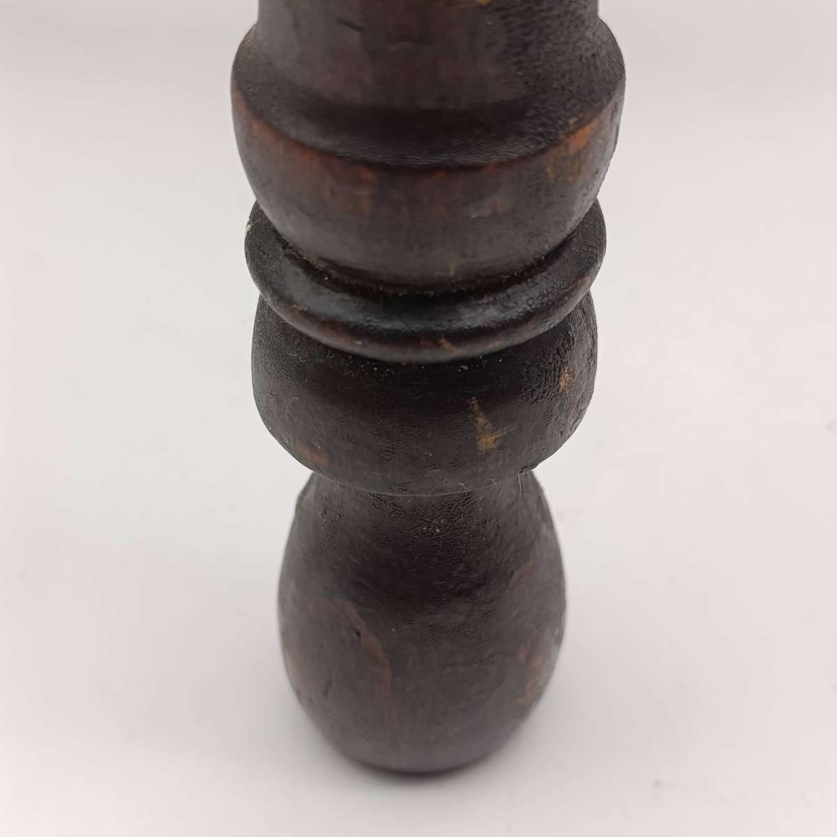 Antique folding table with tray and wooden foot piece