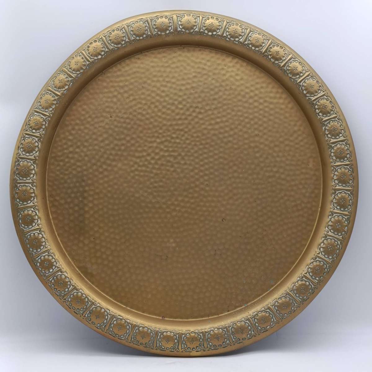 Antique folding table with tray and wooden foot piece