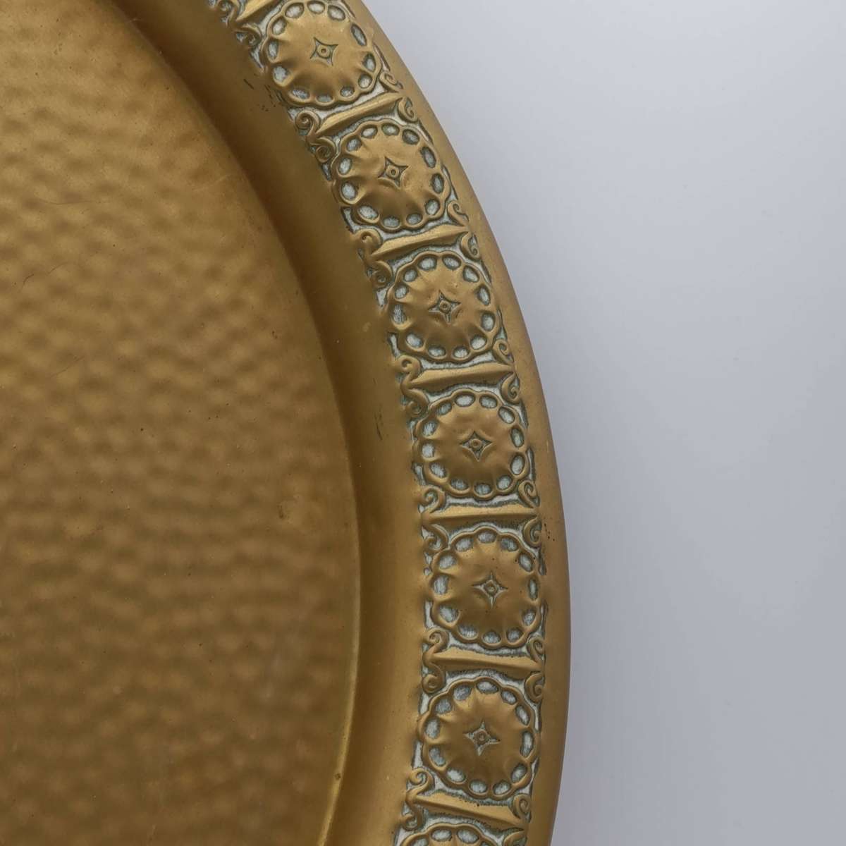 Antique folding table with tray and wooden foot piece