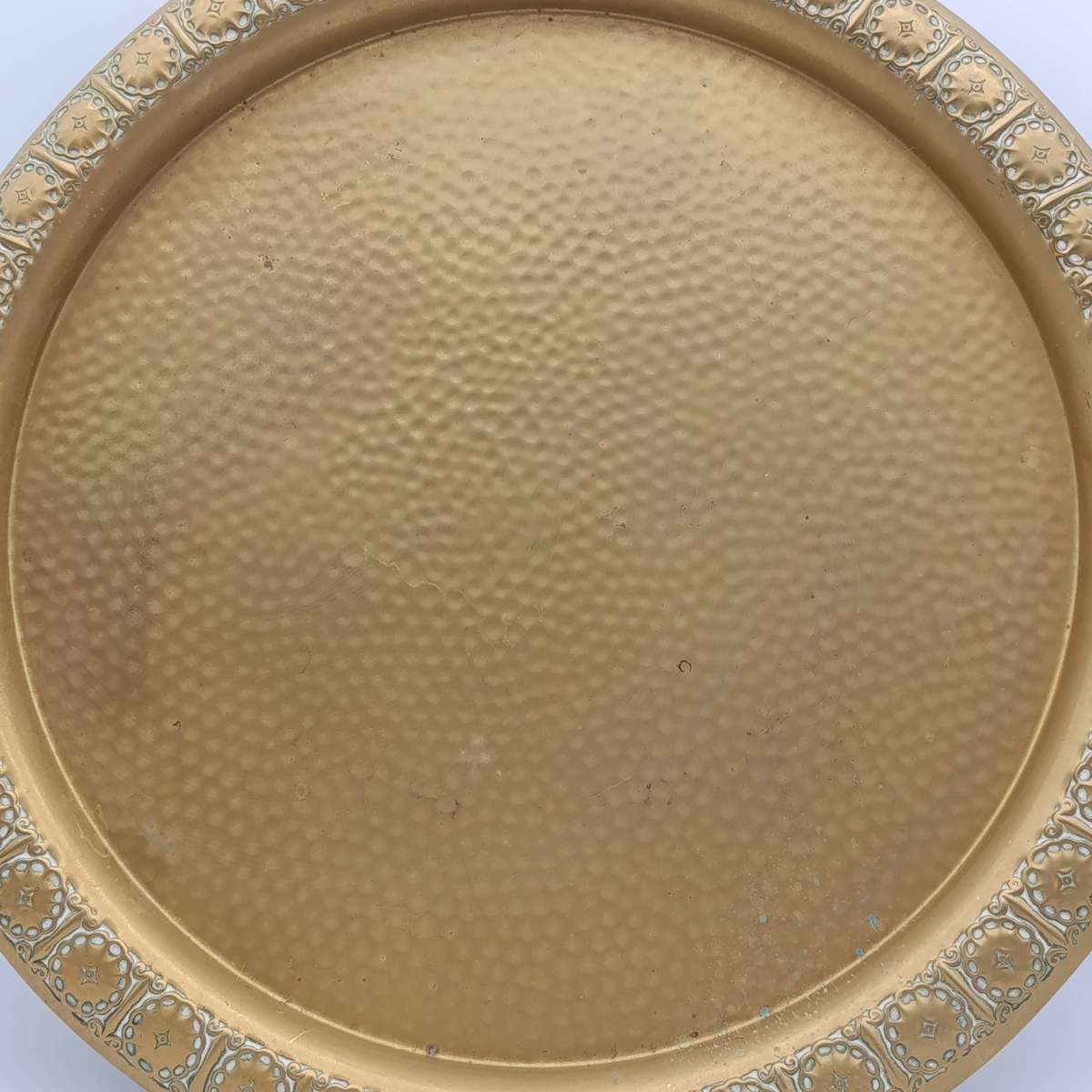 Antique folding table with tray and wooden foot piece