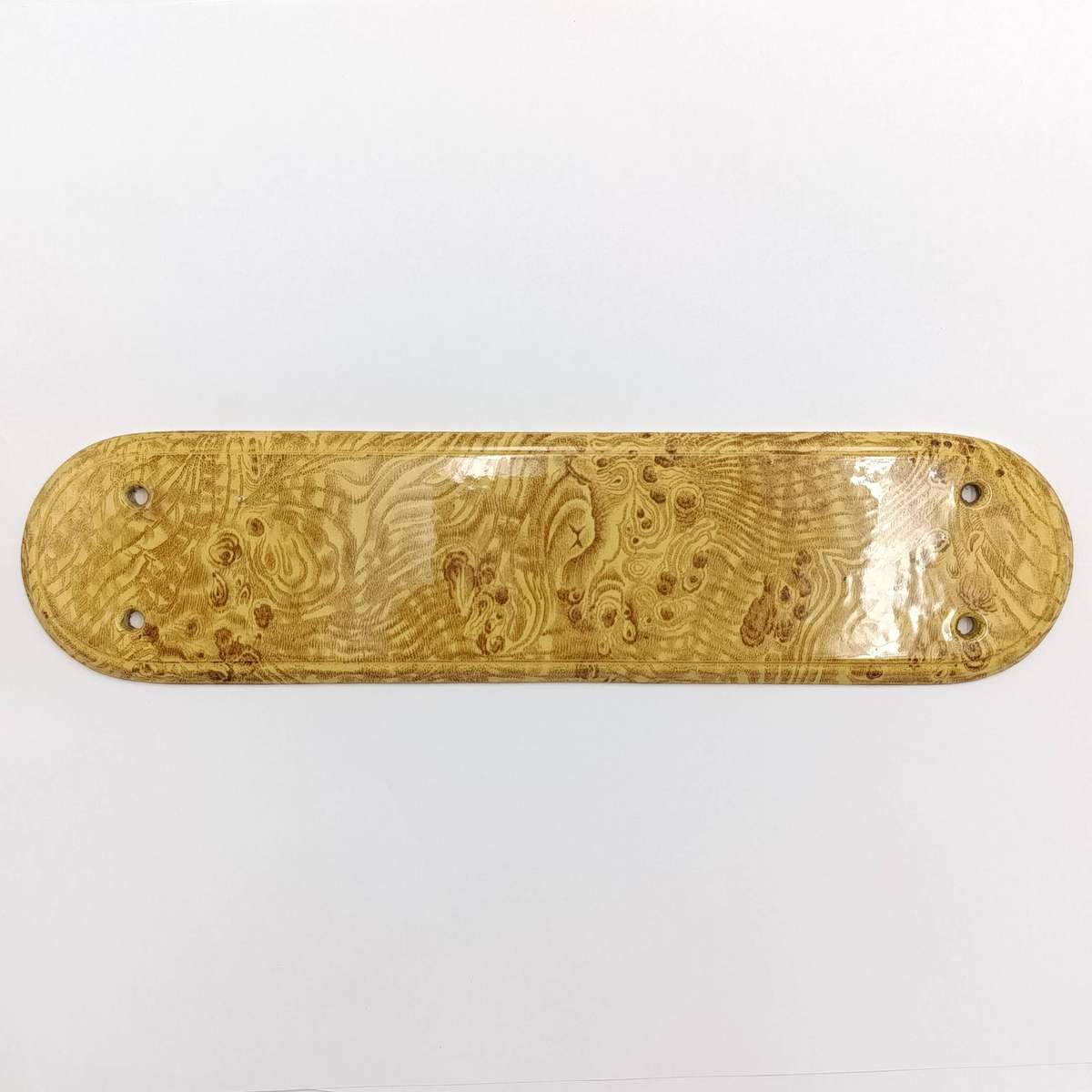 Antique Victorian Oak pattern ceramic door finger plate - circa 1850