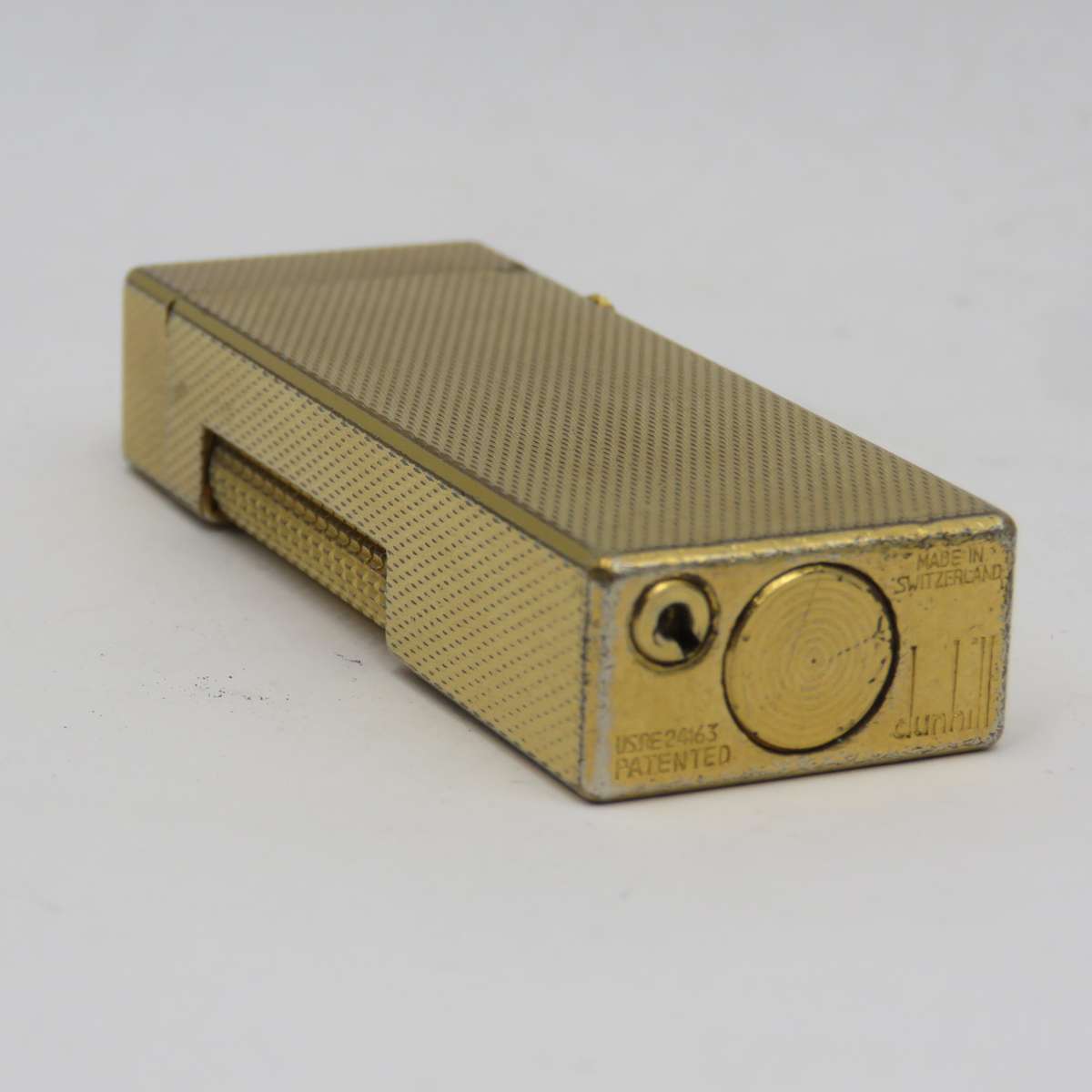 Original vintage Dunhill pocket lighter - gold plated - working