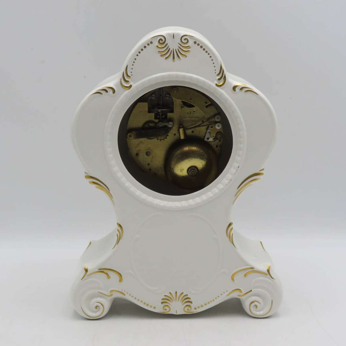 Vintage German Hermle porcelain mantel clock - working
