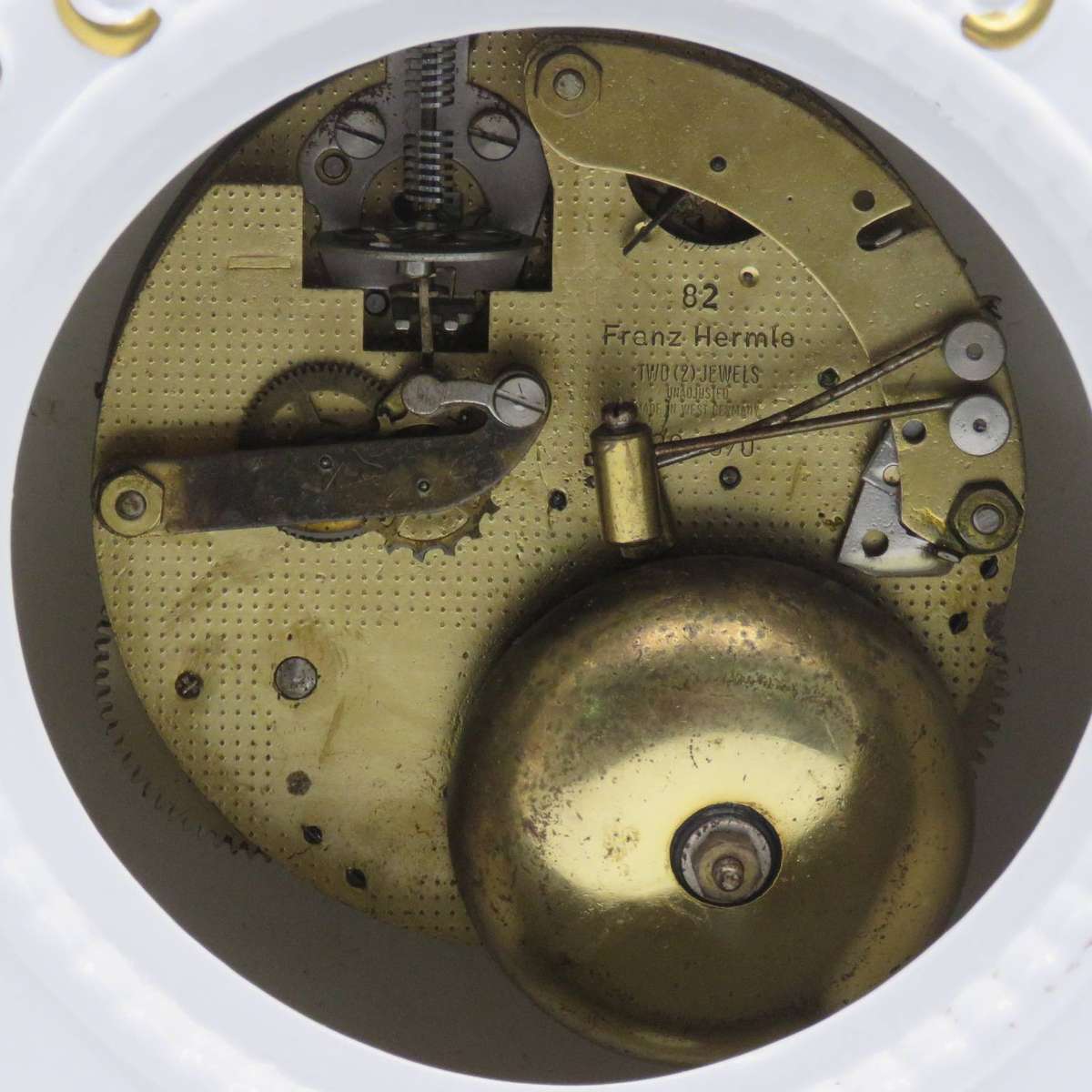 Vintage German Hermle porcelain mantel clock - working