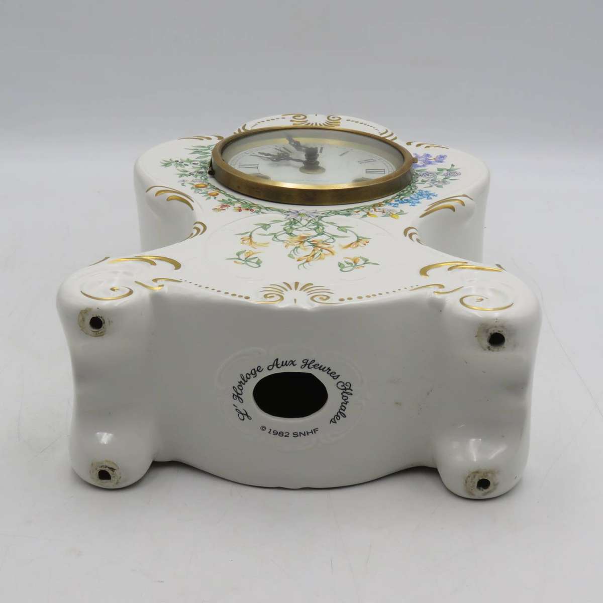 Vintage German Hermle porcelain mantel clock - working