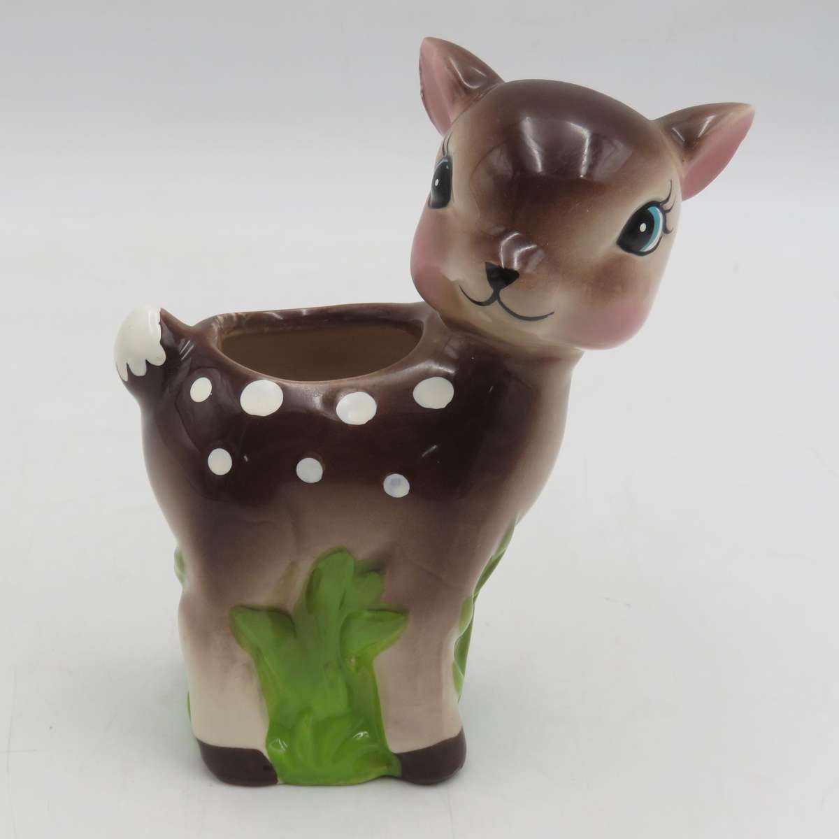 Vintage Bambi deer porcelain flower holder