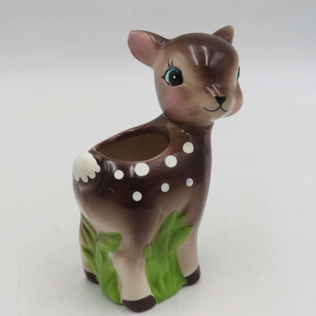 Vintage Bambi deer porcelain flower holder