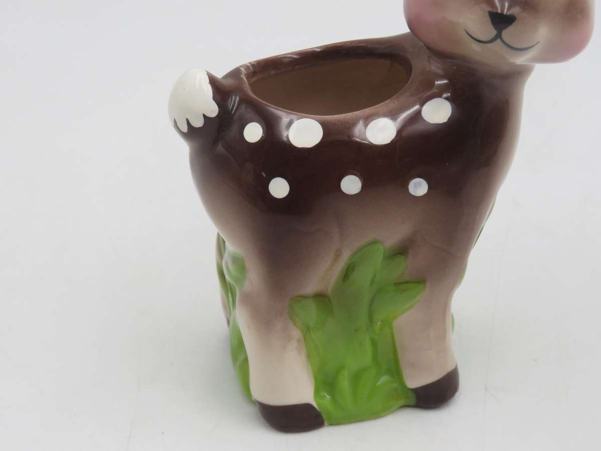 Vintage Bambi deer porcelain flower holder
