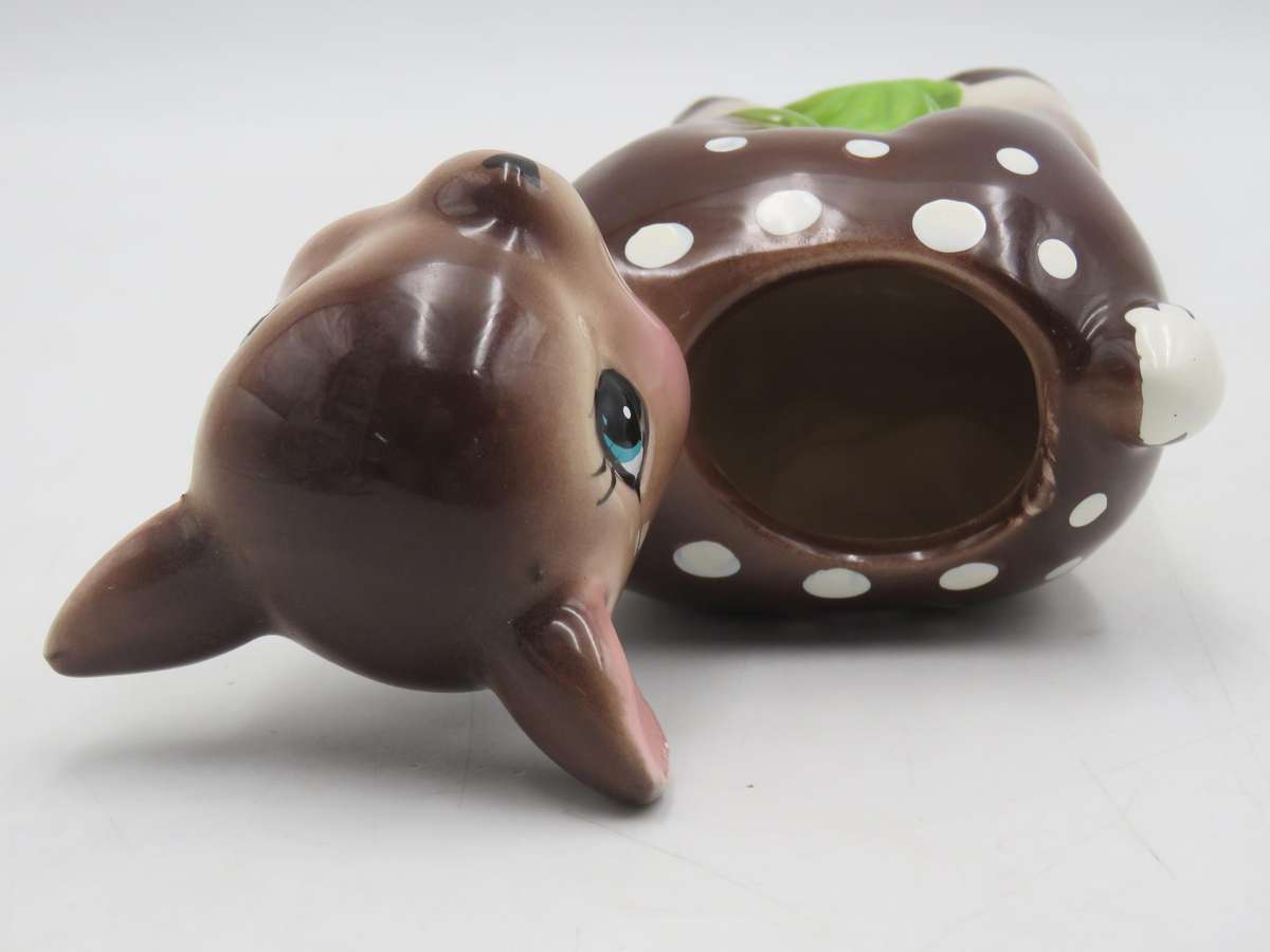 Vintage Bambi deer porcelain flower holder