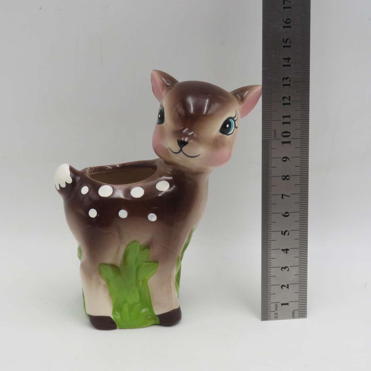 Vintage Bambi deer porcelain flower holder