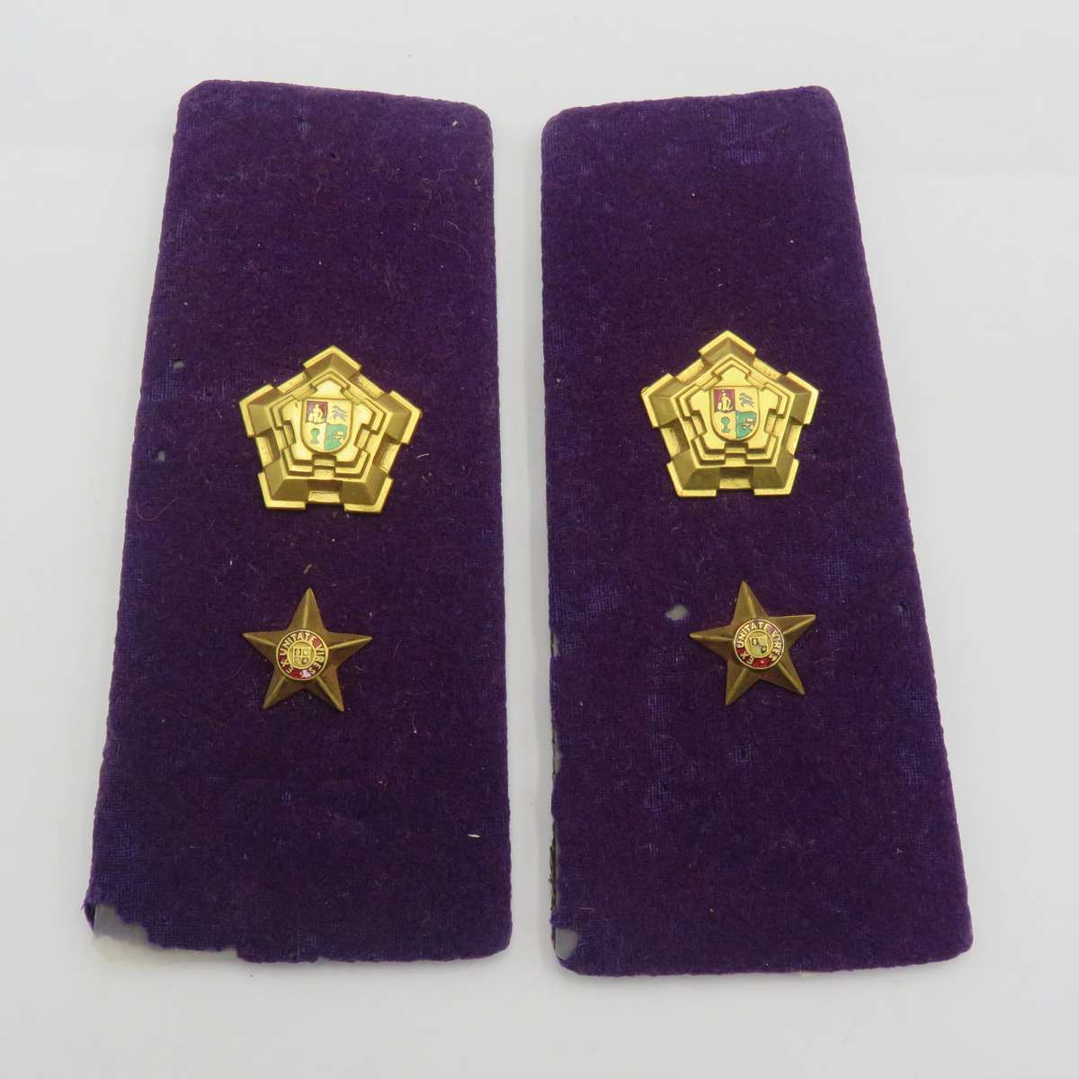 Pair of SADF commandant Chaplain rank epaulettes - minor cloth damage