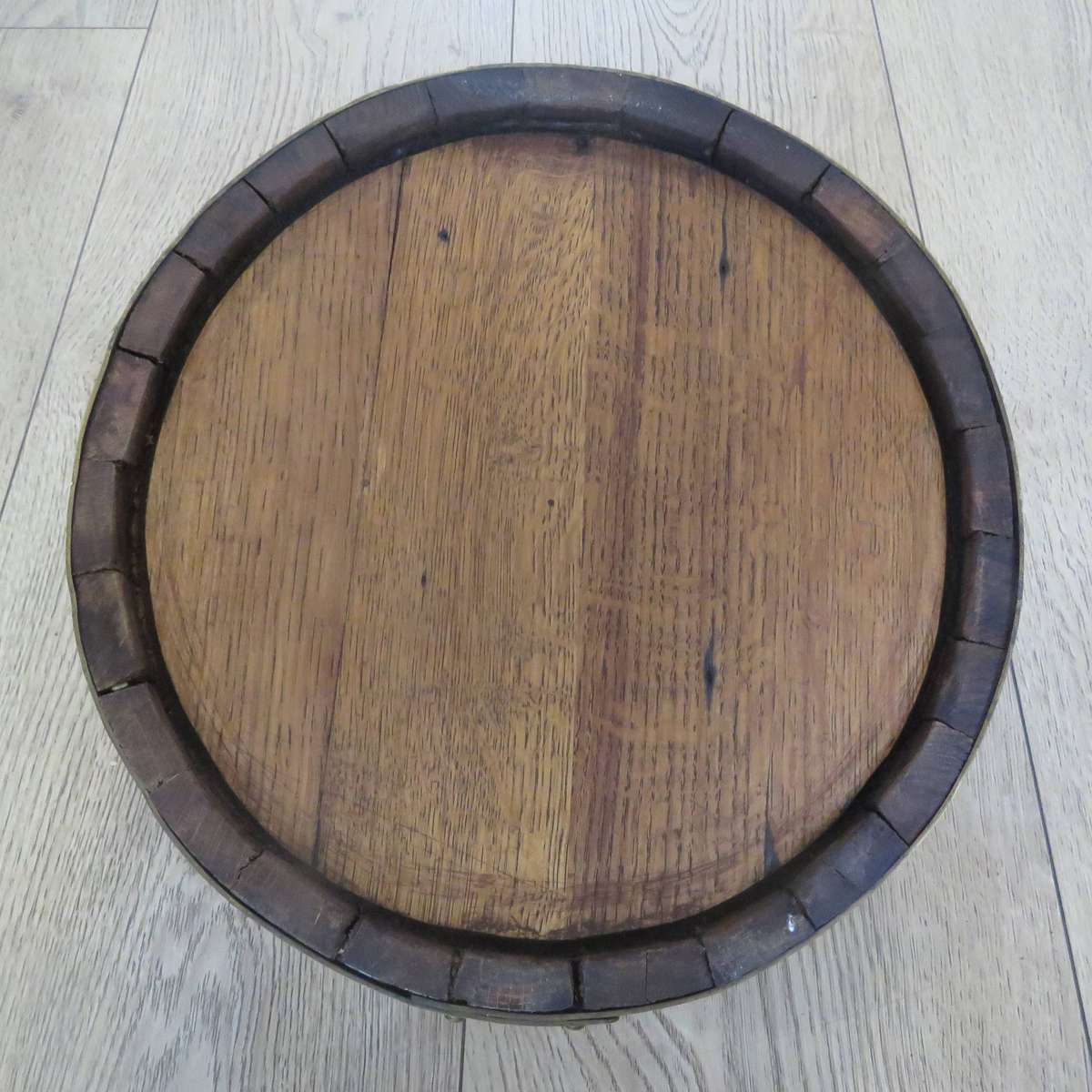 Antique brass bound wooden balie - possibly 1800's