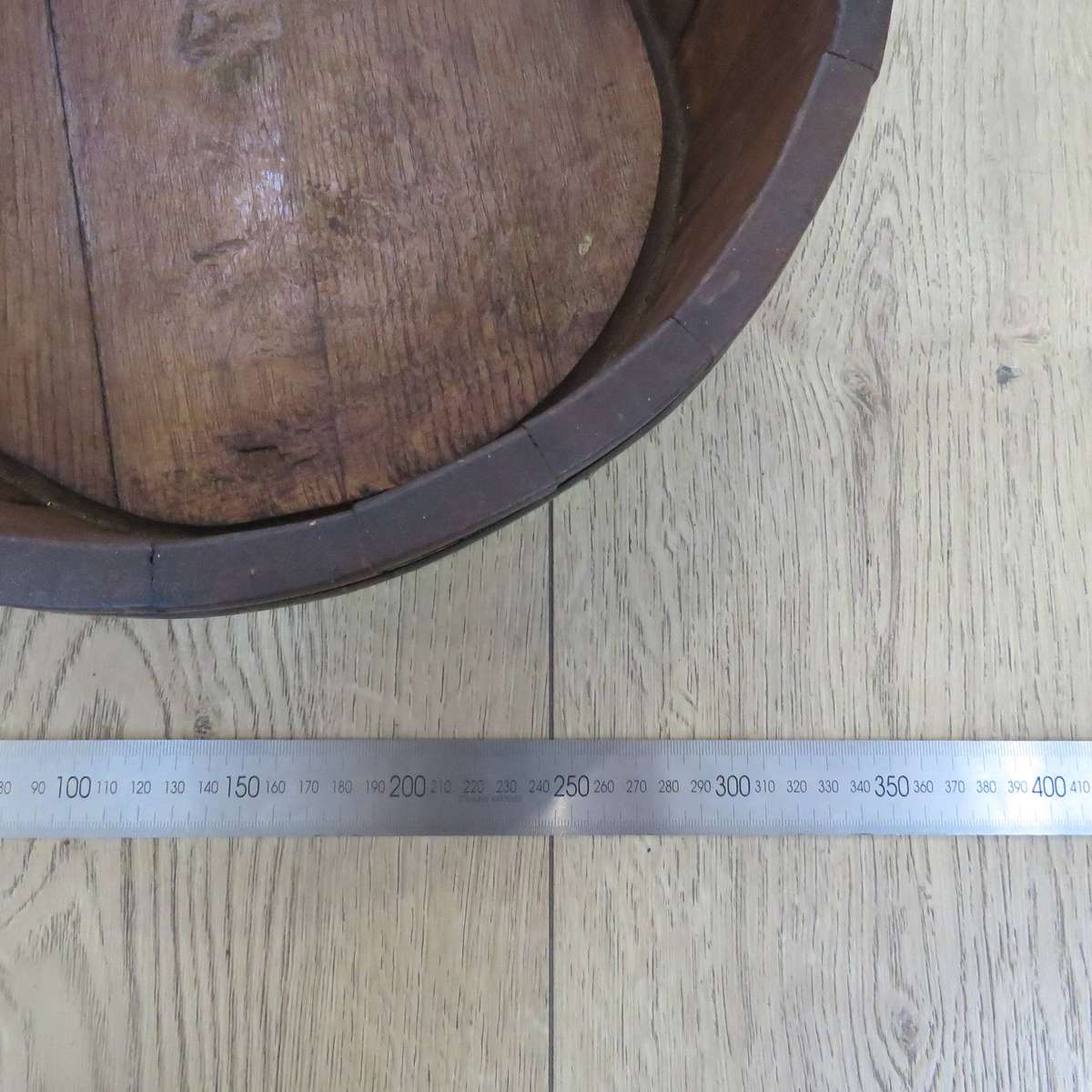 Antique brass bound wooden balie - possibly 1800's