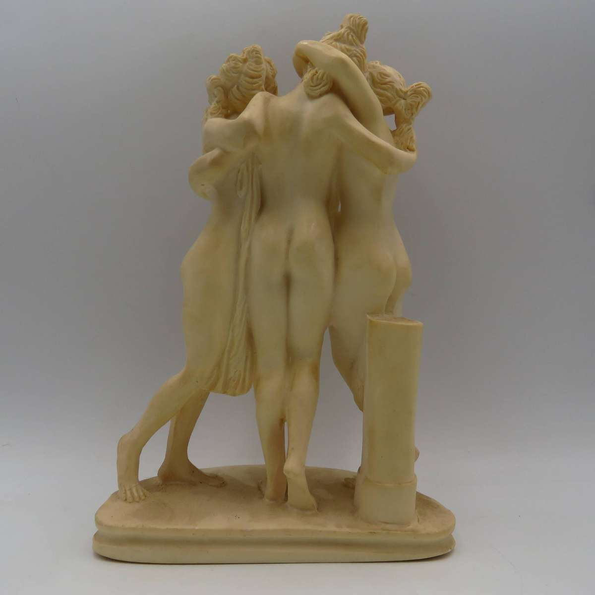Vintage Three graces italian polyresin sculpture - one foot cracked