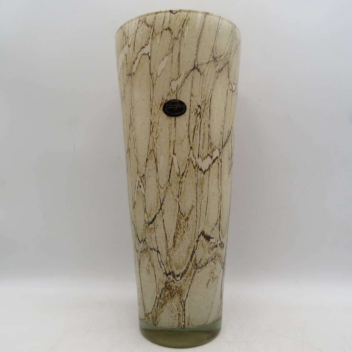 Vintage Jozefina Krosno multi-layer hand blown flower vase - Height 36.5cm