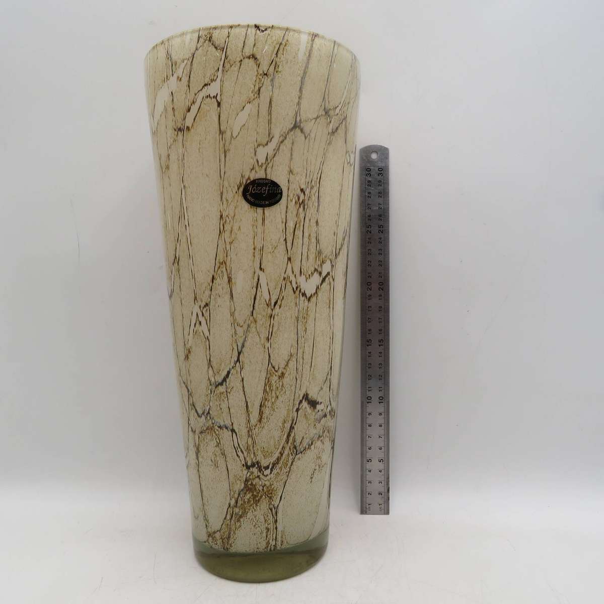 Vintage Jozefina Krosno multi-layer hand blown flower vase - Height 36.5cm