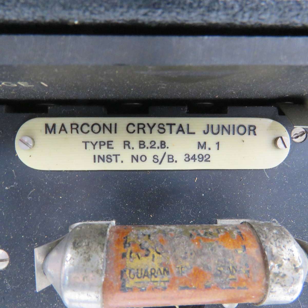 Antique Marconiphone Crystal Junior with SG Brown Type F headphones