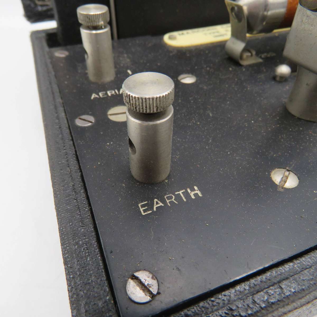 Antique Marconiphone Crystal Junior with SG Brown Type F headphones