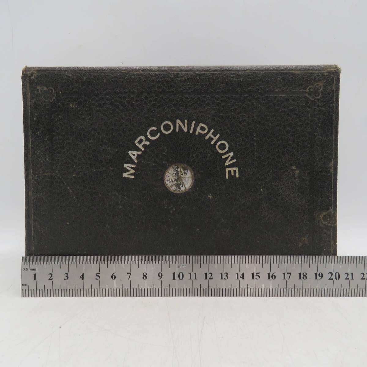 Antique Marconiphone Crystal Junior with SG Brown Type F headphones